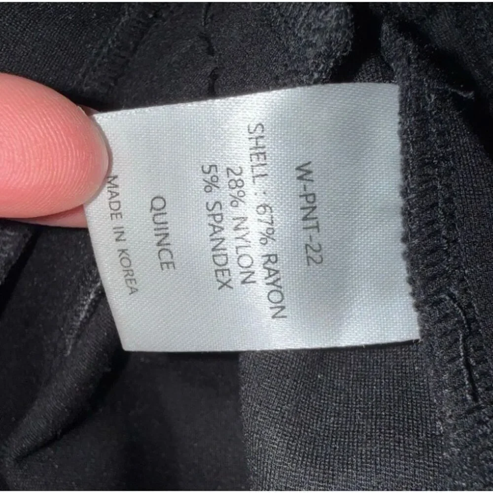 Quince Ultra stretch ponte Black Pull On Business Casual Pants Small #773